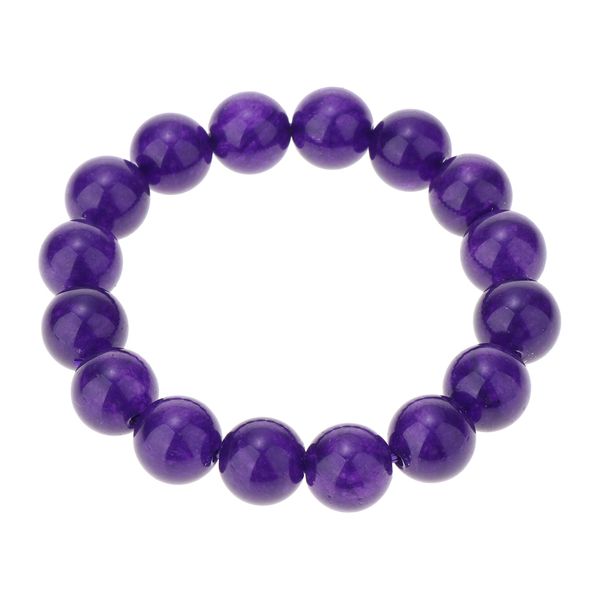 

natural purple amethyst crystal beads elastic bracelet for men women, Golden;silver