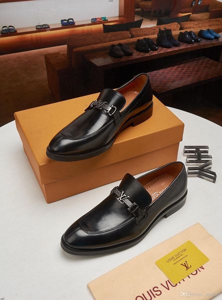 

19ss luxury brands shoes men black genuine leather business dress shoe formal wedding oxfords derby flats brogues shoes zapatos hombre yecq4