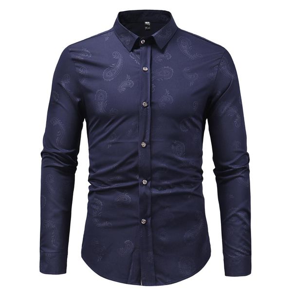 

fashion paisley shirt men camis social masculina 2020 brand slim fit mens button down dress shirts business casual men shirt xl, White;black