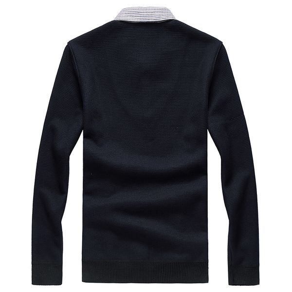 

men's sweaters thick men sweater fake two pieces keep warm autumn winter casual fashion classic style with velvet business brank, White;black