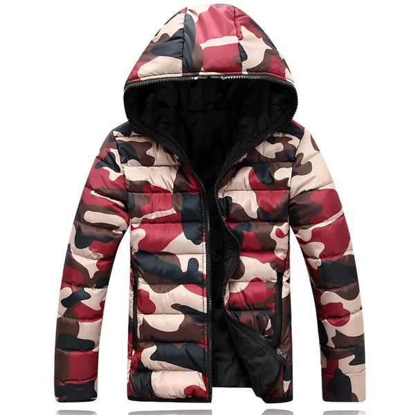 

new 2019 brand men's clothing winter jacket with hoodies outwear warm coat male solid men outwear men casual warm down jacket, Black