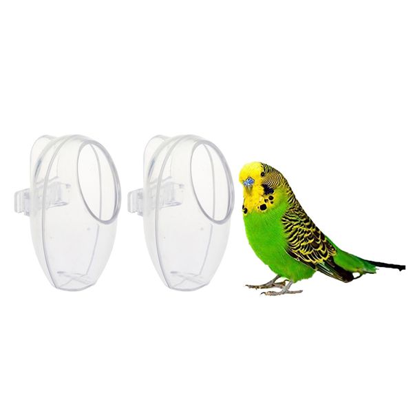 

2pc bird parrot food / water bowl feeder pigeons siskin finch feeding cup holder
