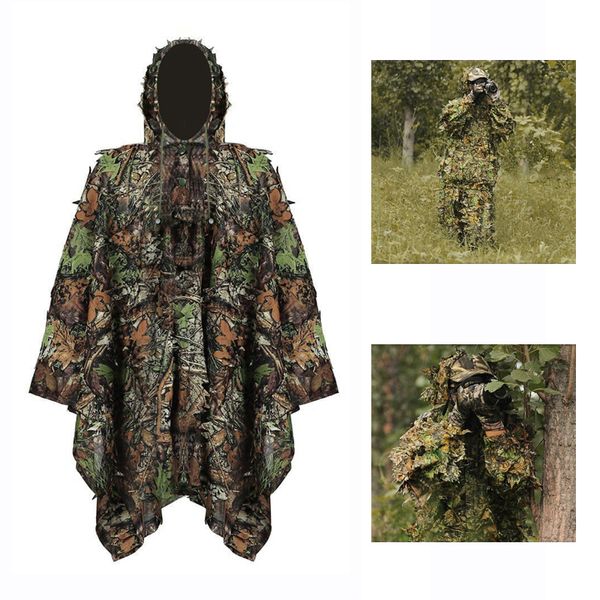 

camouflage hunting clothes sniper clothing ghillie suit army tactical uniform men jungle woodland combat suit, Camo