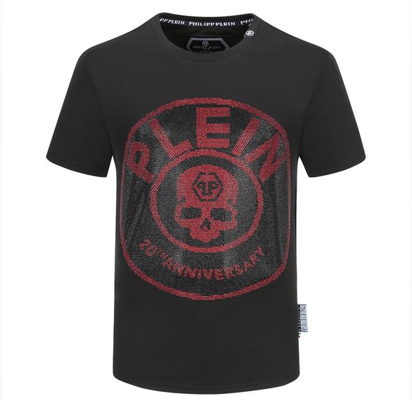 

mens designer t shirt brand embroidery clothing men skull etter t-shirt collar casual tshirt tee shirt, White