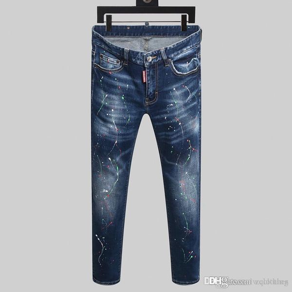 

new men's jeans luxury jeans men designer jean mens skinny jean mens clothing biker distressed jeans men pants, Blue
