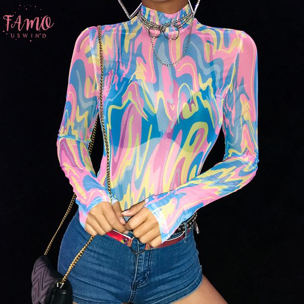 

printed transparent turtleneck bodysuit see through body women casual long sleeve bodysuit bodycon jumpsuit 2019, Black;white