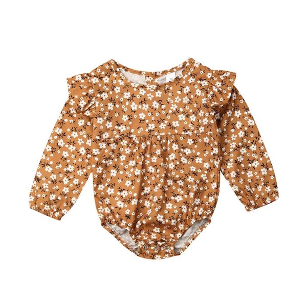 

pudcoco spring autumn newborn baby girls long sleeve ruffle romper jumpsuit floral outfit clothes for baby girl 6-24months, Blue