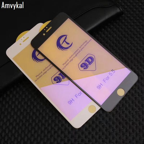 

9d полное покрытие закаленное стекло для iphone 6 7 8 plus anti-синий фиолетовый свет экрана протектор для iphone11 pro xr x xs max