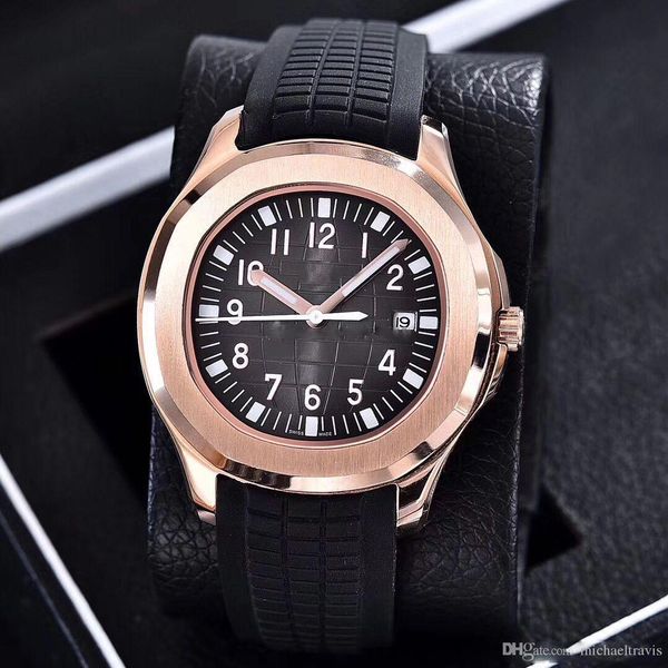 

watch 40mm automatic 2813 movement steel case comfortable rubber strap stainless steel clasp lead the trend watches, Slivery;brown