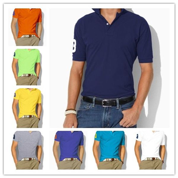 Hochwertige Baumwoll -Sommerpferd -Polo -Shirt USA Amerikanische Polo -Shirts Männer Kurzarm Sport Casual Polo Mody Solid Classic Tshirt