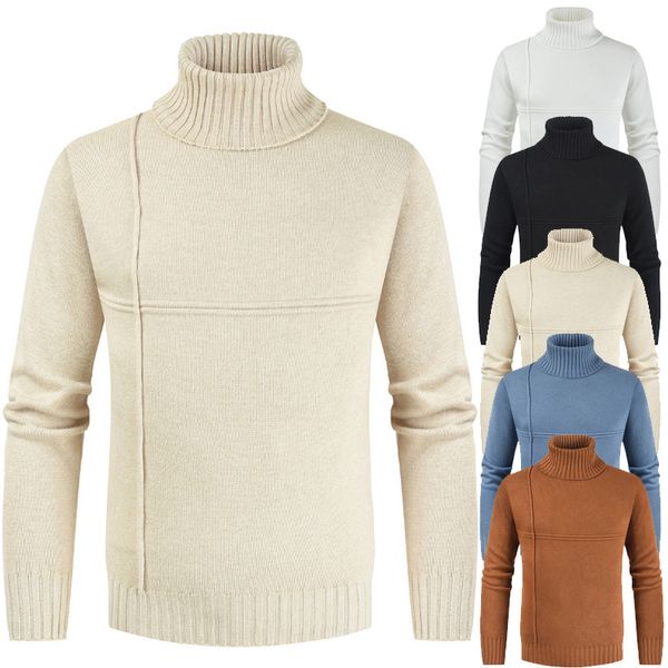 

Mens Designer Sweaters Solid Color Autumn and Winter Casual Long Sleeved Turtle Neck Pullover Tops Mens Fashion Sweaters