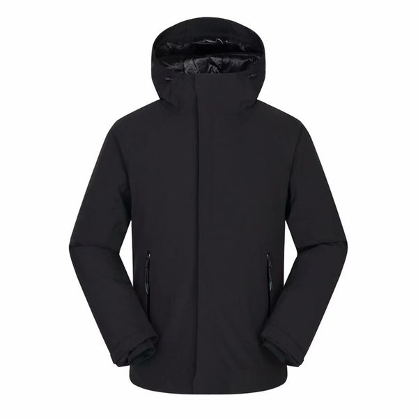 

2019 new men's down jacket warm windproof waterproof winter jacket men hooded coat casual down -30 degree, Black