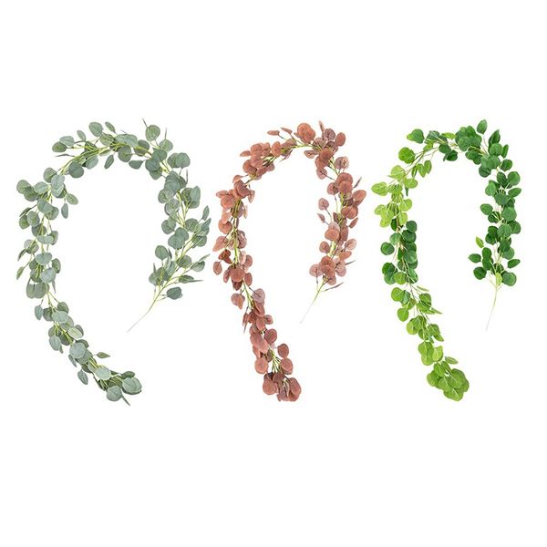 

simulation plant eucalyptus round leaf eucalyptus leaves rattan home wedding party decoration