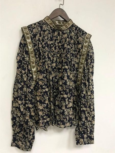 

women's blouses & shirts 2021 fashion print retro long sleeve or irregular ladies mini skirt, White