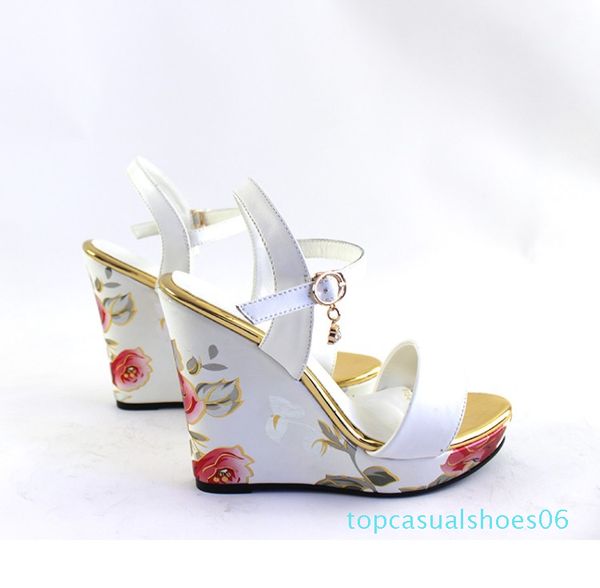 

fashion summer 2019 new fish mouth girl beautiful shoes color matching peep toe waterproof high women wedges sandals ladies dress t06, Black