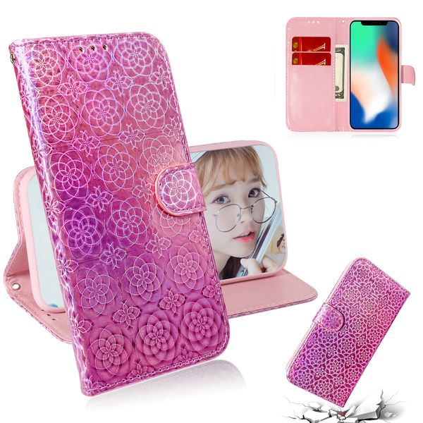 

для iphone 11 pro max xs max xr 8 7 6 5se стенд wallet shinning luxury leather case card slots телефон крышки для iphone 11