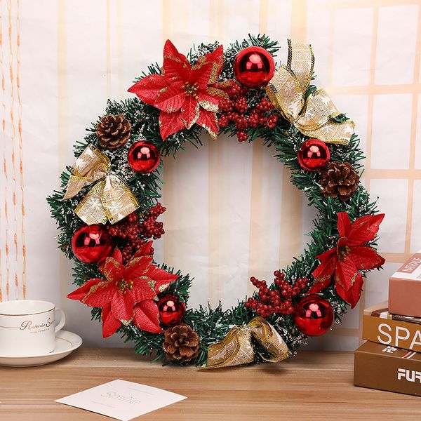 

2019 new handmade christmas decor 40cm rattan wreath christmas shopping mall decorative wreath