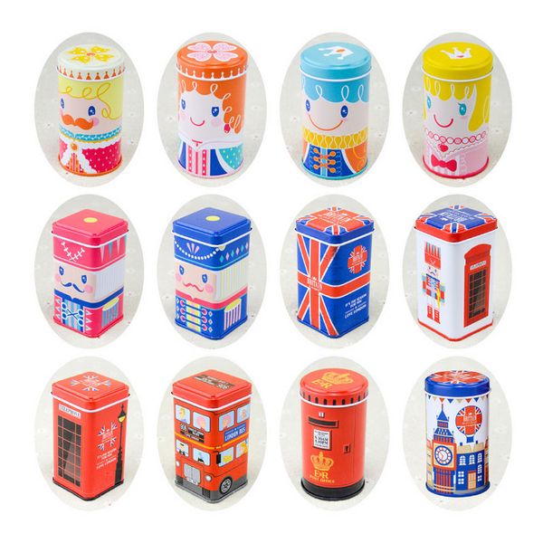 

british type happy kingdom vintage tin box wedding candies packaging box candy box tea receive pill cases cable organizer container