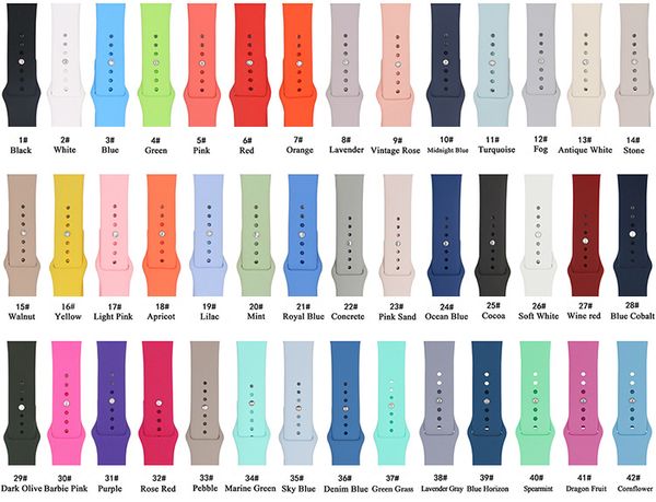 

32 Colors Silicone Strap For Apple Watch Band 44mm/42mm 40mm/38mm Series 4/3/2/1
