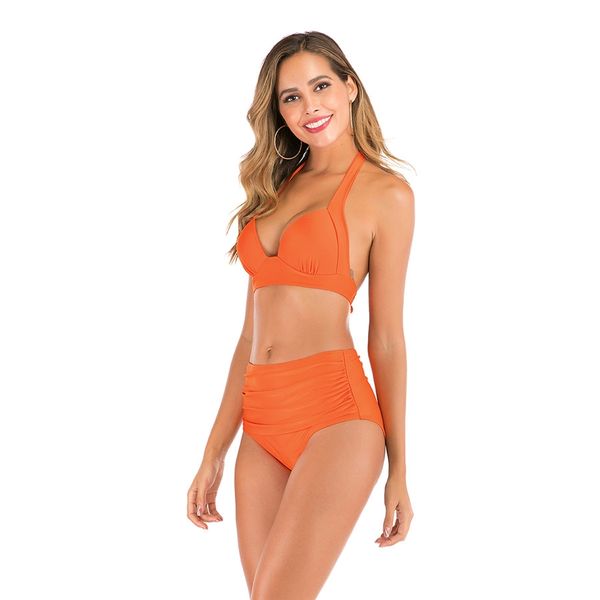 

summer swimwear women bikinis set 2020 mujer brazilian bathing suit women high waist red bikini push up swimsuit#464, White;black