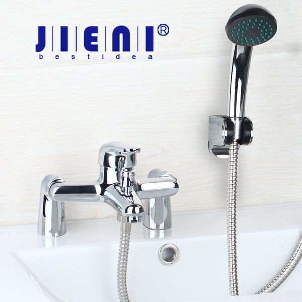 

jieni deck mounted bathroom shower faucet set rainfall bathtub shower mixer brass bath with hand