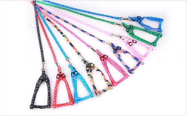 

1.0*120cm dog harness leashes nylon printed adjustable pet dog collar puppy cat animals accessories pet necklace rope tie collar hh7-1172