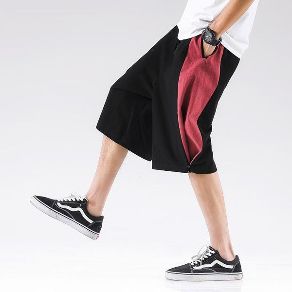 

2020 sinicism men's summer cotton linen casual shorts/male match colors linen beach shorts plus size s-5xl, White;black