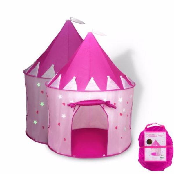 

cute solid pink girls funny playhouse kids play tent up portable children doll house pink princess