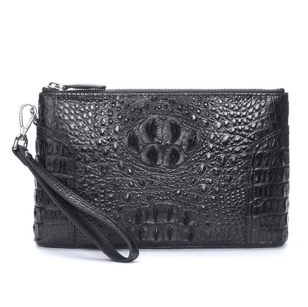 

hujingsha new men hand bag crocodile leather men clutch bag business leisure zipper large capacity genuine leather men bag