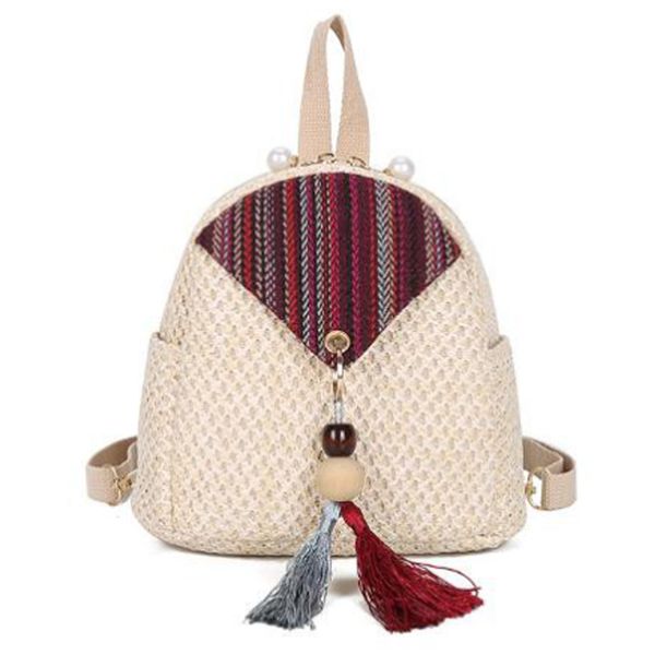 

new fashion grass woven backpack small fresh fashion backpack wild female