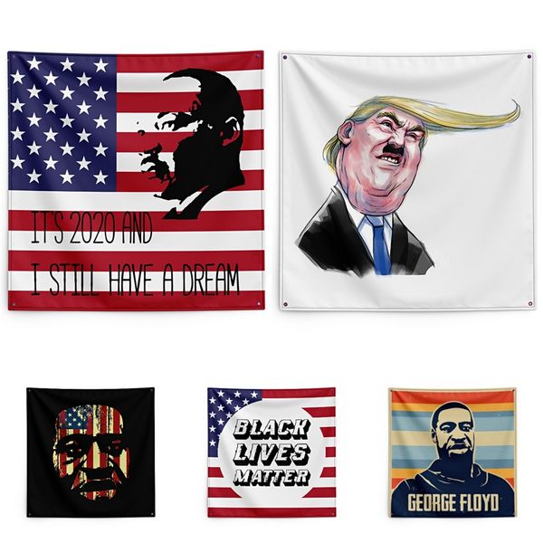 

150*150cm i cant breathe blanket trump printing tapestry black lives matter household wall banner #qa20533
