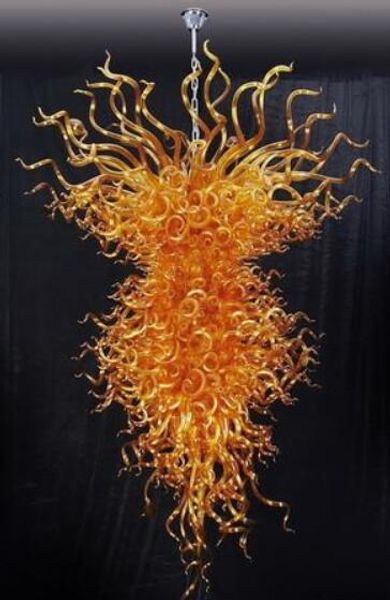 

l restaurant foyer art decorations led lighting hand blown murano golden color glass modern crystal chandelier lighting