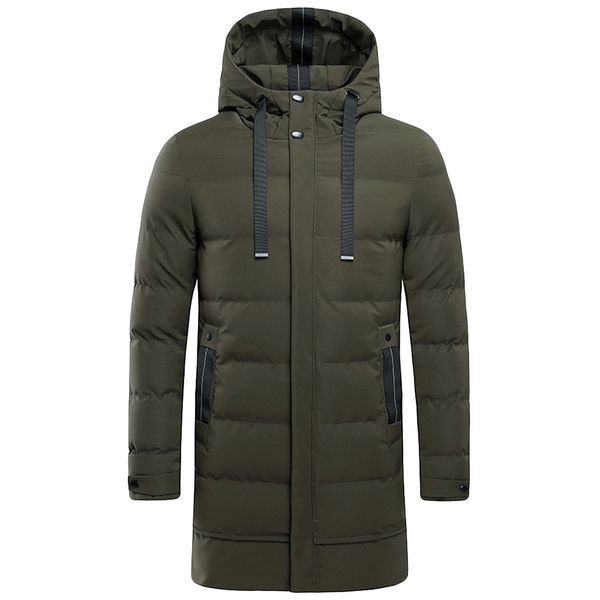 

vogue winter jacket men coat fashion medium length hoodie thickened cotton padded coat nice parka men clothes jacket for male, Black