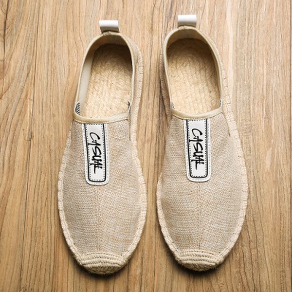 

summer breathable footwear men's flat canvas shoes lazy flats for men moccasins male loafers driving shoes q58, Black