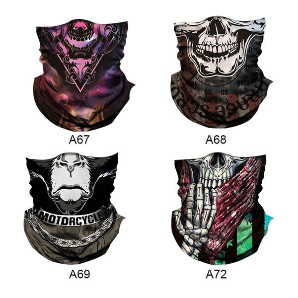 

bicycle seamless skull headband neck warmer cycling face mask 3d bike head scarf bandana scarves turban mask for outdoor sports, Black
