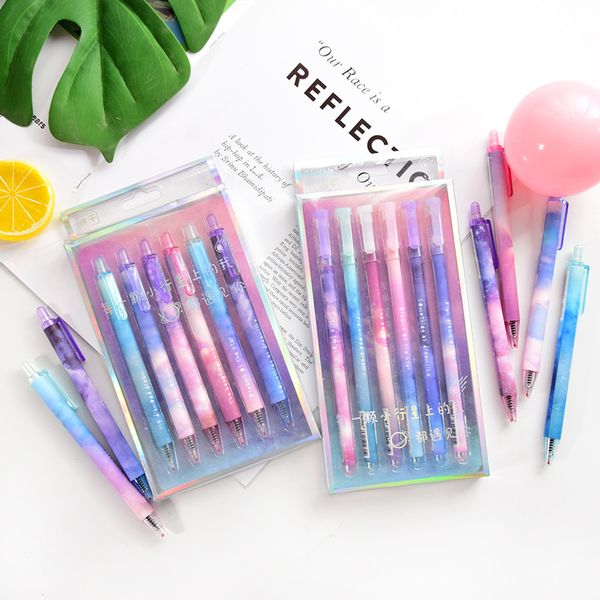 

6 pcs/pack night star space speed dry suit gel pen ink pen promotional gift stationery school & office supply