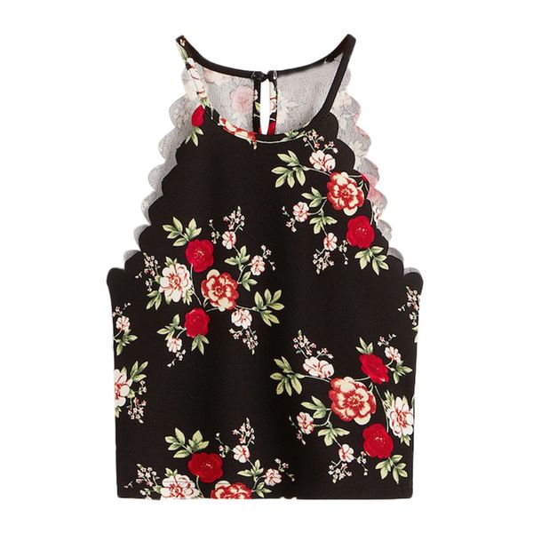 

women summer sleeveless printing tank women cropped party clubwear tank sleeveless vest for 2019, White
