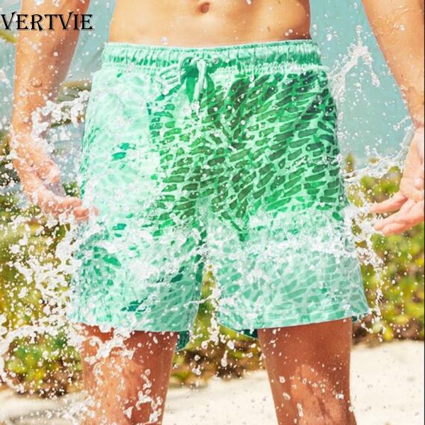 

vertvie 2020 men's summer discoloration swimming trunks magical change color beach shorts quick dry tie dye bathing short pants