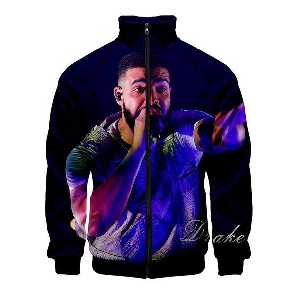 

autumn shirt drake trend stand collar zipper sweater t shirts, Black