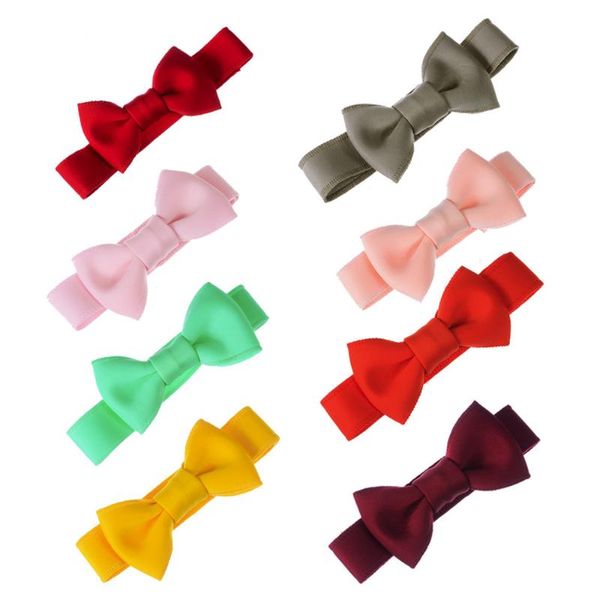 

new girls baby bow turban headband fashion solid color toddler baby hair accessories cute flower bow knotted hair bands headwear, Slivery;white