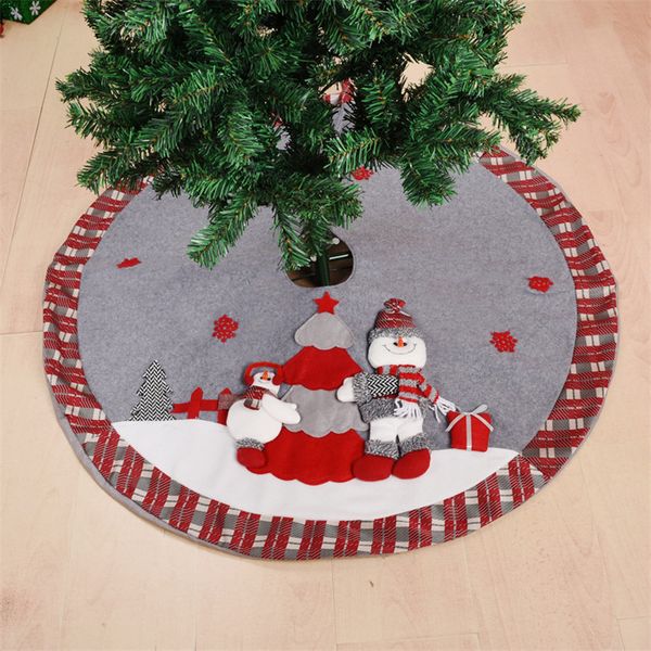 

new year decoration christmas tree skirt round mat for tree home supplies santa claus snowman natal 100cm under the