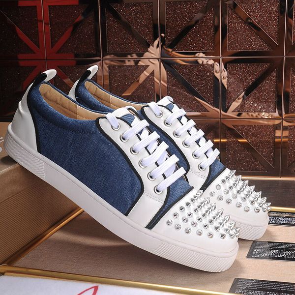 

2020 designer sneakers men women casual shoes party dress low-studded spikes platforms red bottom trainers shoes sneakers size35-46, Black