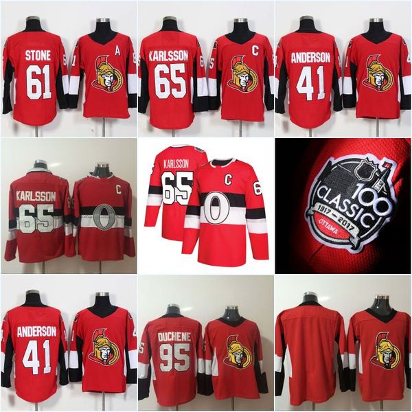 

Ottawa Senators New Jerseys 2018 100 Classic 41 Craig Anderson 65 Erik Karlsson 95 Matt Duchene 61 Mark Stone 68 Mike Hoffman Hockey Jersey