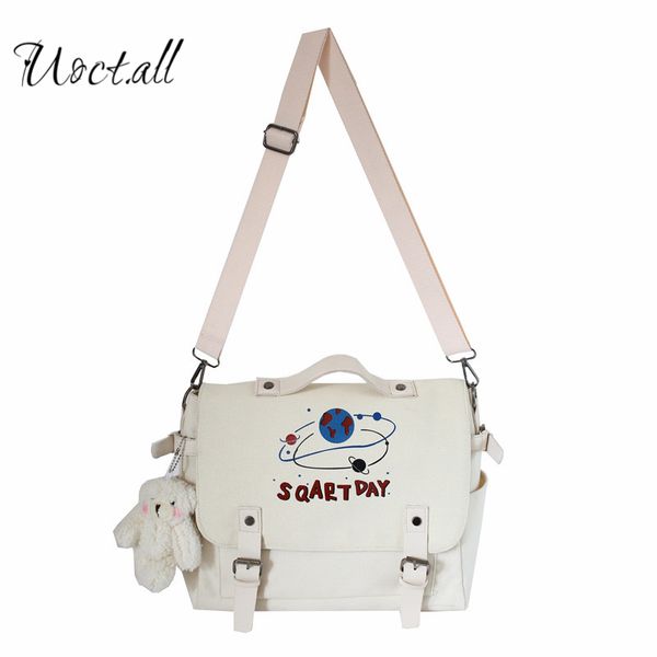 

new japanese student planet printing harajuku shoulder canvas bag female high-capacity korean retro messenger messenger bag