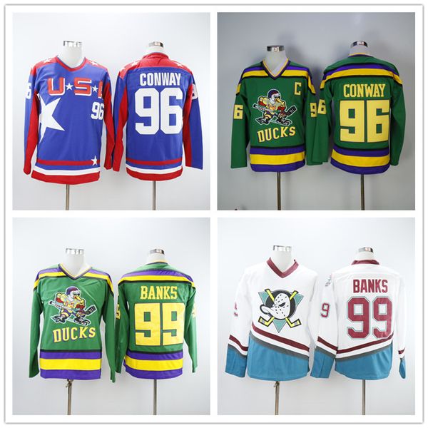 

All tar 96 charlie conway blue 99 adam bank hockey jer ey the mighty duck of anaheim men movie jer ey green
