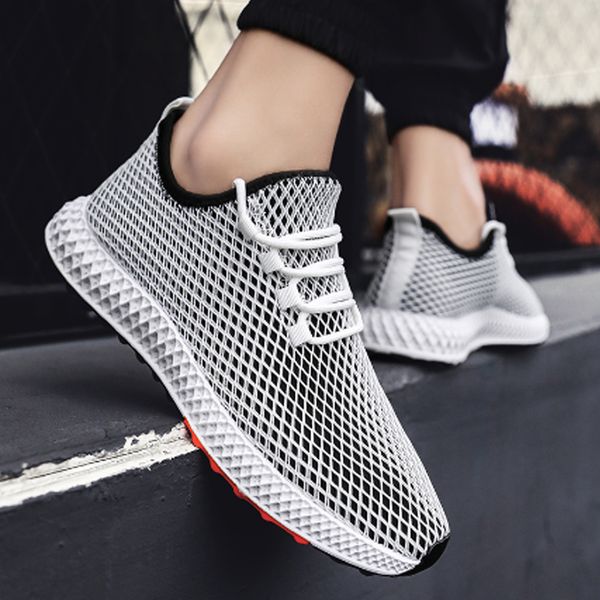 

mens mesh flats shoe summer sneakers breathable fashion casual shoes krasovki light tenis masculino outdoor shoes, Black