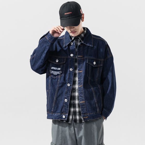 

2020 denim jacket men blue motorcycle basic coat streetwear hip hop bomber jacket cowboy mens jean chaqueta hombre, Black;brown