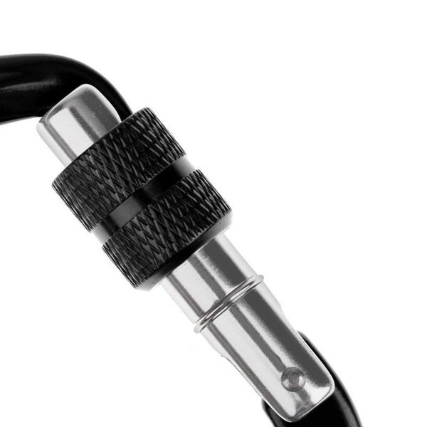 

12kn screw carabiner aluminum alloy d-shape hook loop lock for mountaineering climbing hammock bag
