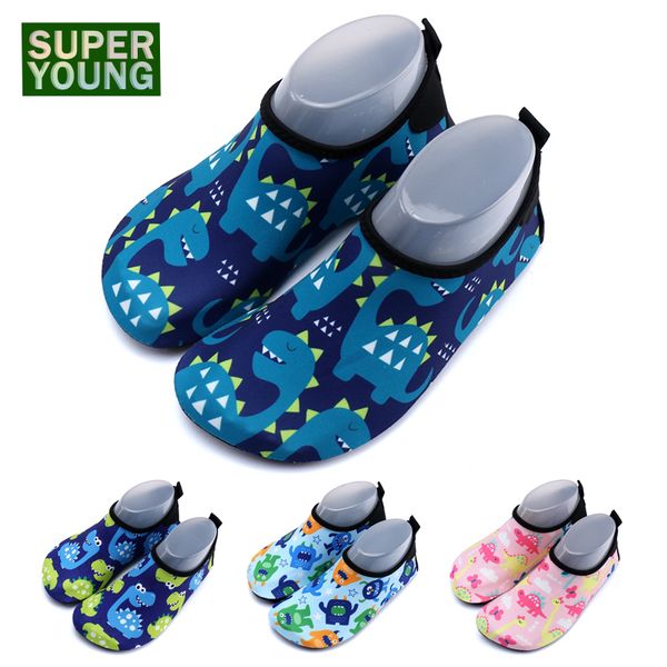 

children dinosaur barefoot aqua shoes men women kids boy girl outdoor water sports swimming sneakers sandals baby beach slippers