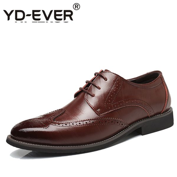 

yd-ever genuine leather mens dress shoes, oxford shoes for men, lace-up business men shoes, brand men wedding, Black